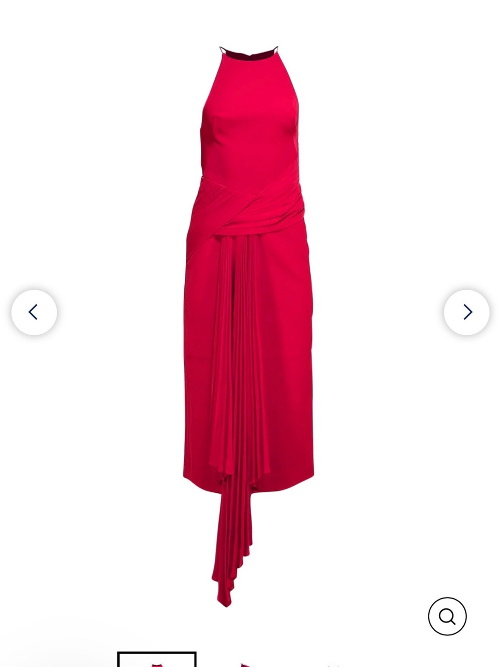 Acler Red Midi Dress with Draped Pleat Detail